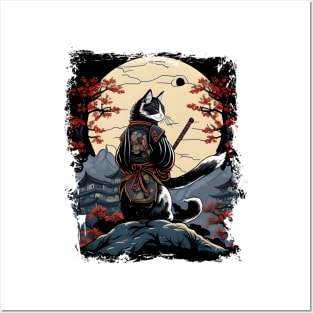 Japanese Cat Samurai Katana Catana - Love Cats Posters and Art